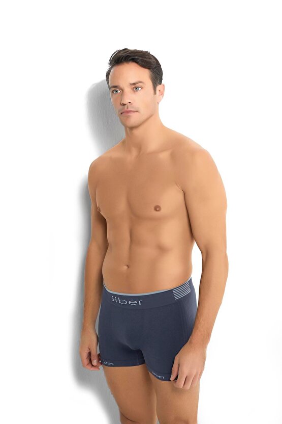 Erkek Mikrofiber Dikişsiz Boxer Füme  276