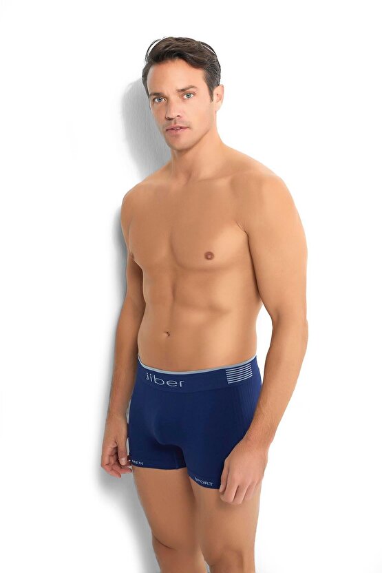 Erkek Mikrofiber Dikişsiz Boxer Lacivert  276
