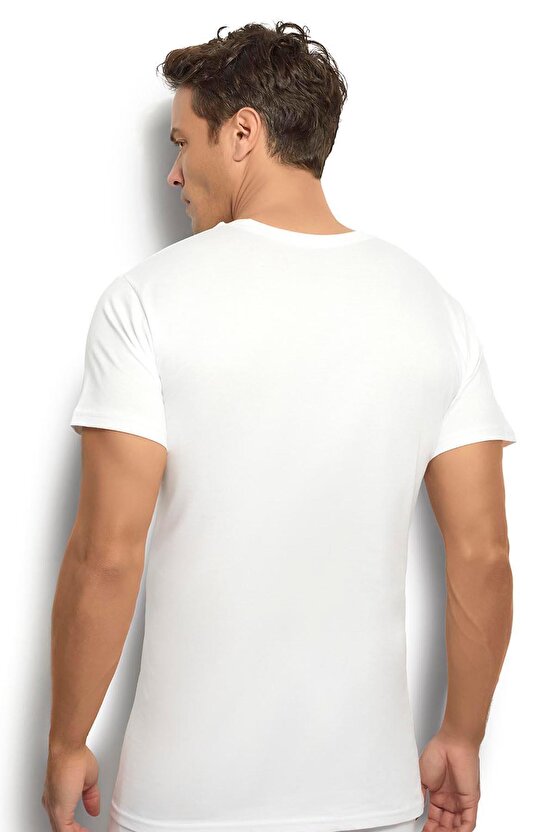 Erkek Beyaz Pamuklu Sıfır Yaka Atlet 104