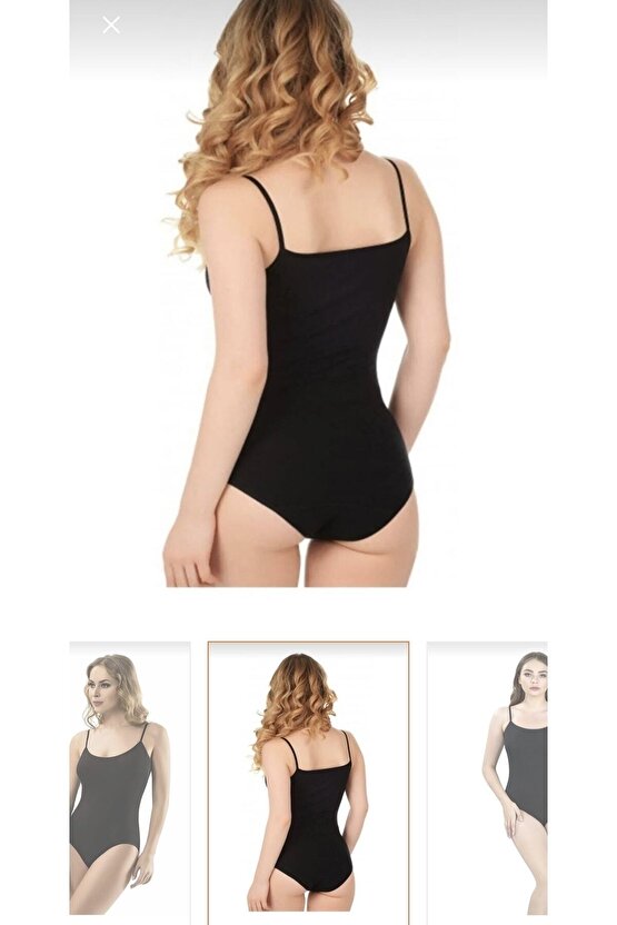 502 Kadın Siyah Ip Askılı Çıtçıtlı Body L Beden