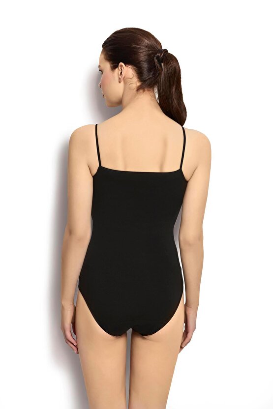 Siyah Kadın Ip Askılı Zıbın 502