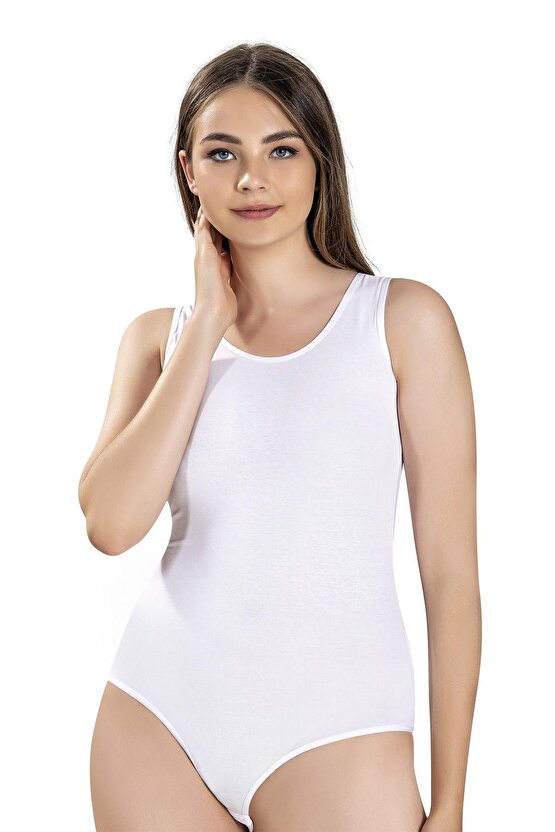 Kadın Geniş Askılı Kancalı Likralı Body 582 - 12 Adet