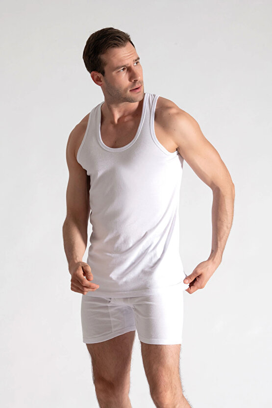 6lı %100 Pamuklu Erkek Beyaz Askılı Atlet Özel Fiyat