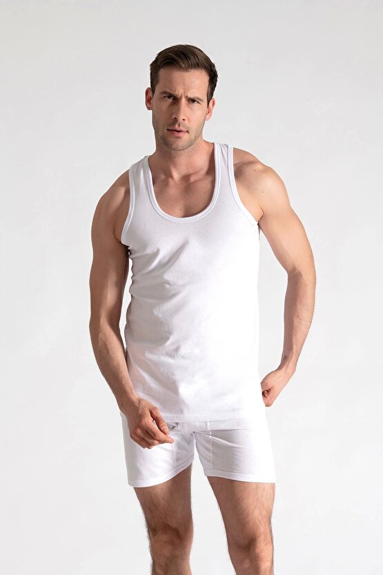 6lı %100 Pamuklu Erkek Beyaz Askılı Atlet Özel Fiyat