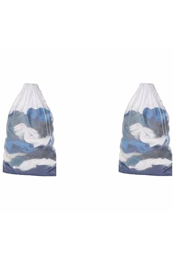 Perde Yıkama Filesi 2 Adet Tül Güneşlik Yıkama Torbası 60--80 Cm