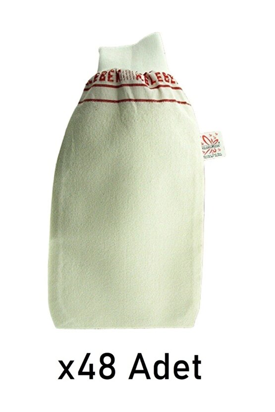 Kalın Beyaz Banyo Hamam Kesesi Lastikli 48 Adet