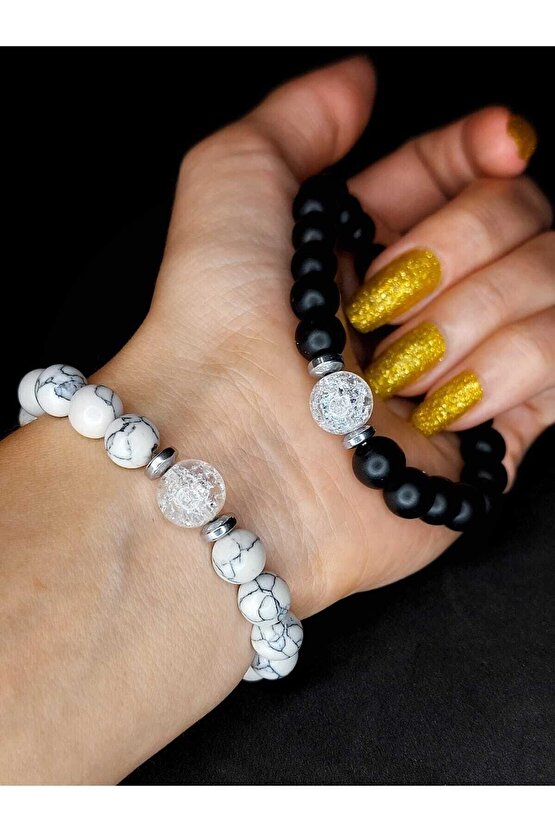 Doğaltaş Havlit & Oniks & Necef Sevgili Aşk Sevgi Bilekliği