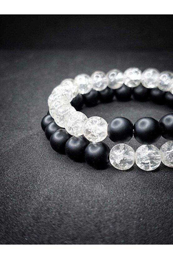 Oniks & Necef Taşı Doğaltaş Tasarımlı Sevgili Bilekliği