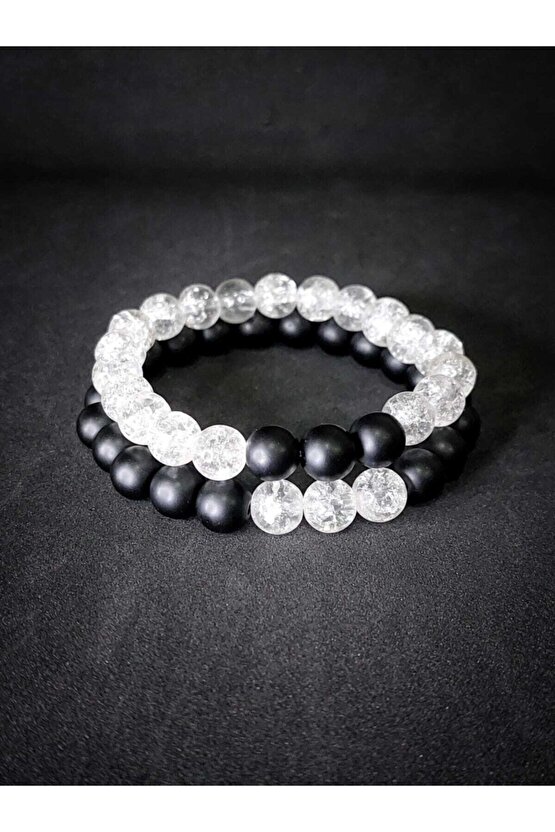 Oniks & Necef Taşı Doğaltaş Tasarımlı Sevgili Bilekliği