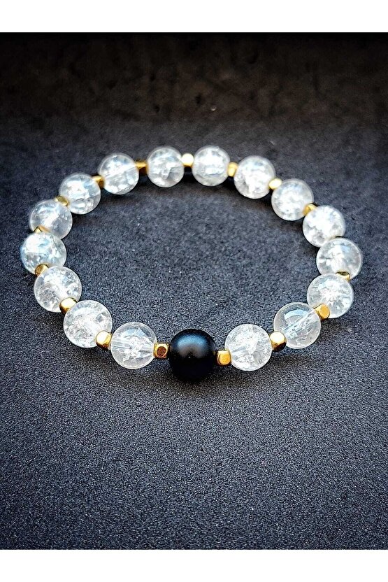 Doğaltaş Necef & Oniks & Hematit Kadın Bilekliği
