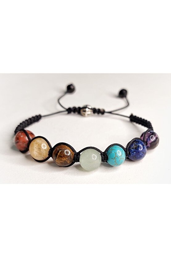 Doğaltaş 7 Çakra Bilekliği Ametist-lapis-turkuaz-aventurin-kaplangözü-sitrin-jasper
