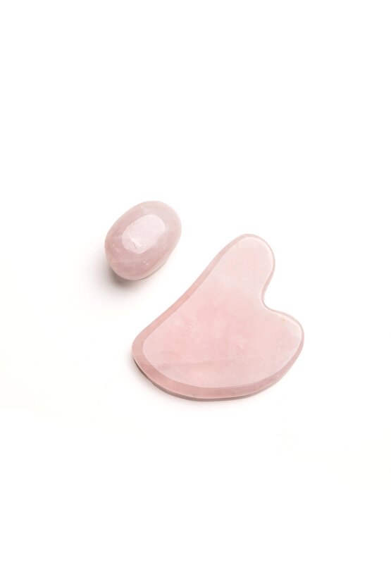 Sertifikalı Pembe Kuvars Gua Sha