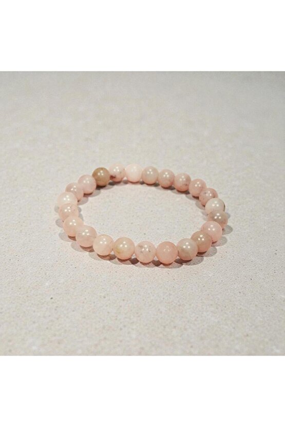 Pembe Kuvars Doğal Taş Bileklik Kutulu