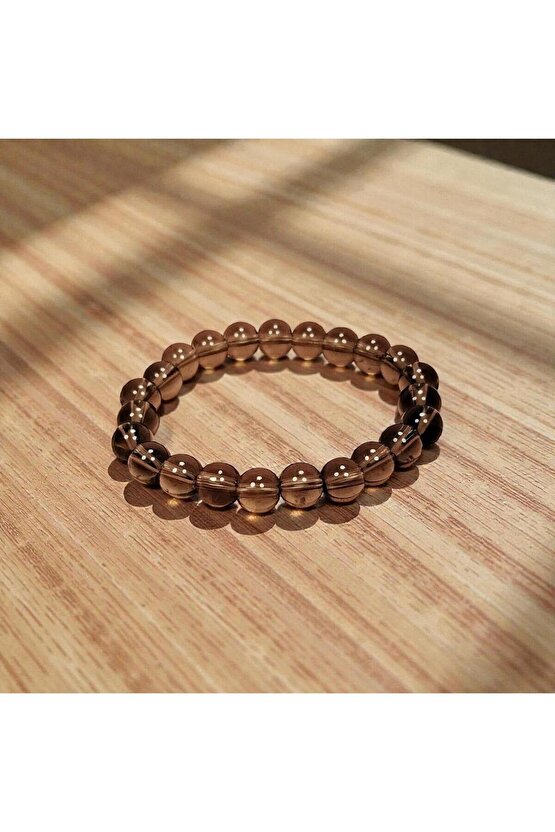 Dumanlı Kuvars Doğal Taş Bileklik Kutulu