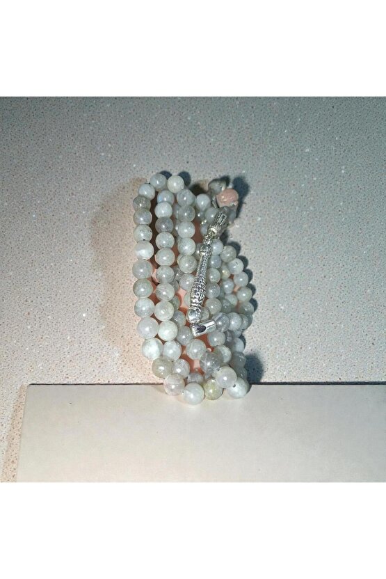 Labradorit Taşı 8 mm 99 lu Namaz ( Dua ) Tesbihi
