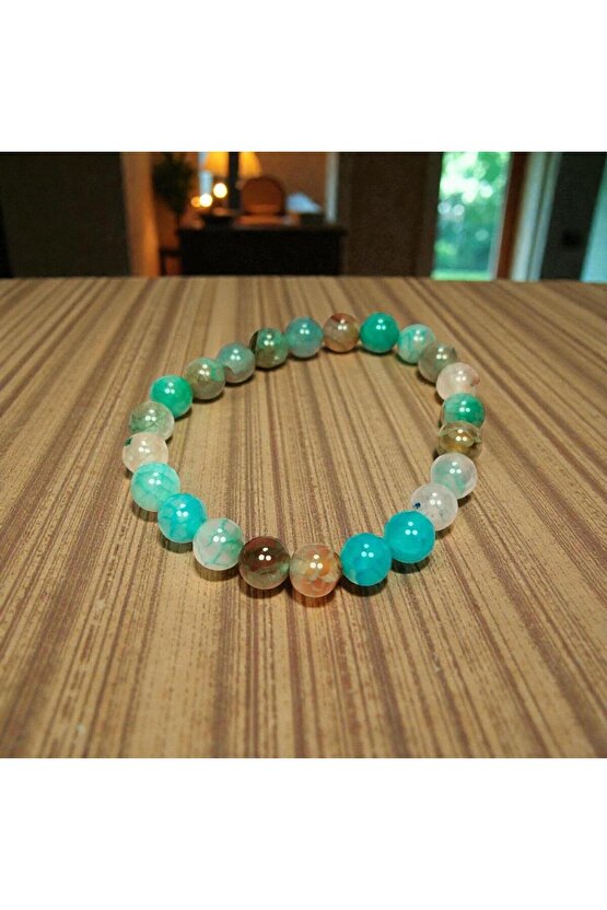 Akuamarin Doğal Taş Bileklik Kutulu