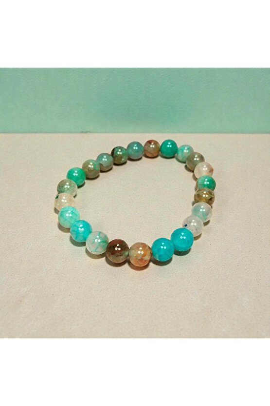 Akuamarin Doğal Taş Bileklik Kutulu