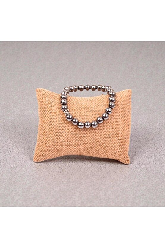 SERTİFİKALI HEMATİT DOĞAL TAŞ BİLEKLİK 8 MM