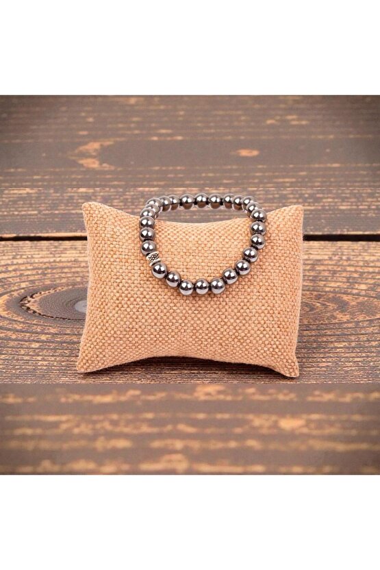 SERTİFİKALI HEMATİT DOĞAL TAŞ BİLEKLİK 8 MM