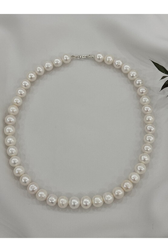 10 mm Gerçek İnci Kolye 925 Ayar Gümüş