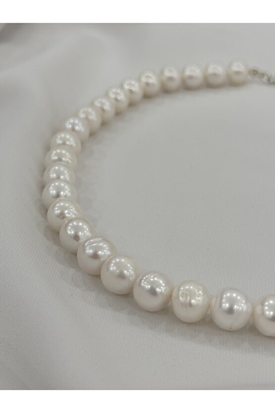 10 mm Gerçek İnci Kolye 925 Ayar Gümüş