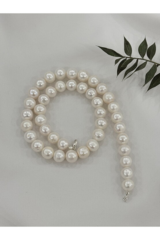 10 mm Gerçek İnci Kolye 925 Ayar Gümüş