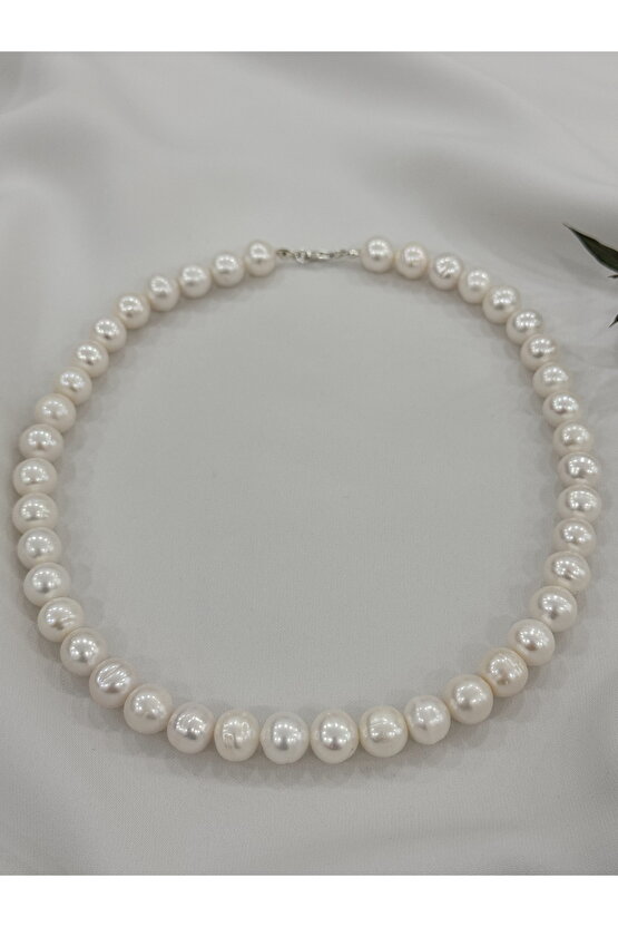 10 mm Gerçek İnci Kolye 925 Ayar Gümüş