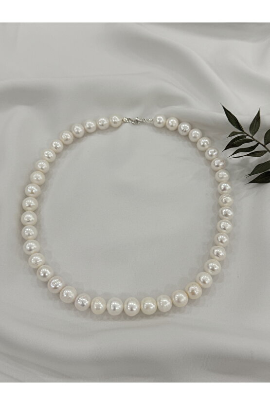 10 mm Gerçek İnci Kolye 925 Ayar Gümüş