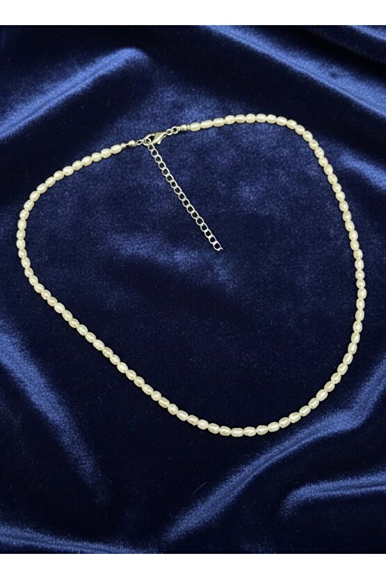 Gerçek Tatlı Su Arpa İncisi Gümüş Kolye