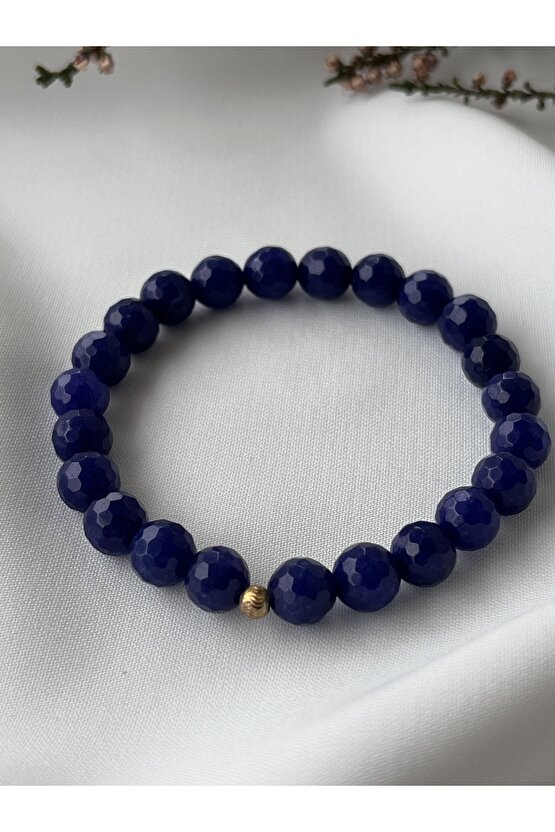 Doğal Mavi Agate Gümüş Apart Taşlı Bileklik