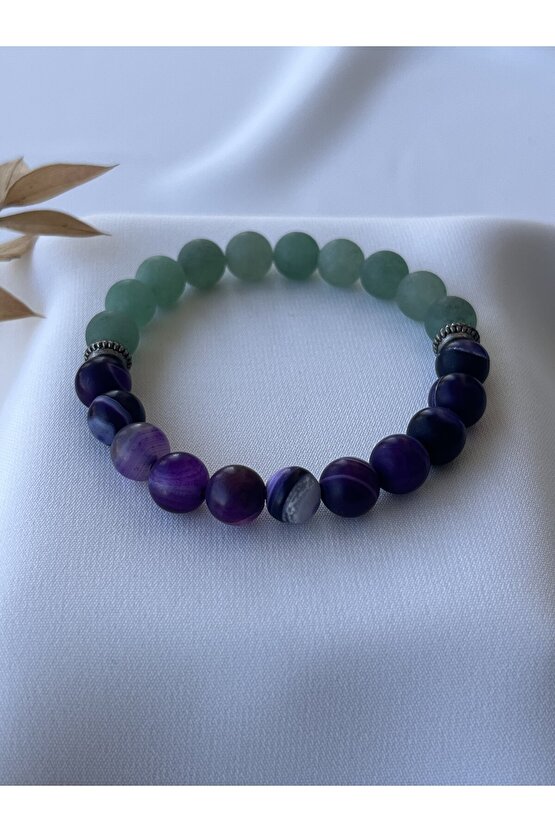 Agate Ve Aventurin Taşlı Bileklik