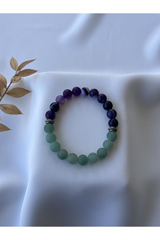 Agate Ve Aventurin Taşlı Bileklik