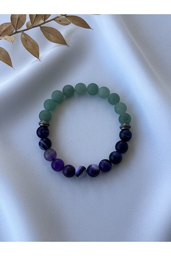 Agate Ve Aventurin Taşlı Bileklik