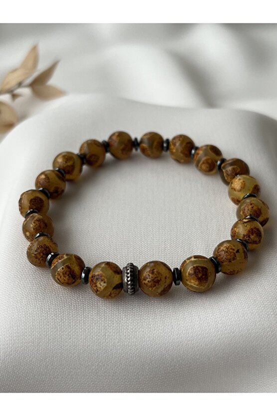 Doğal Agate Taşlı Bileklik