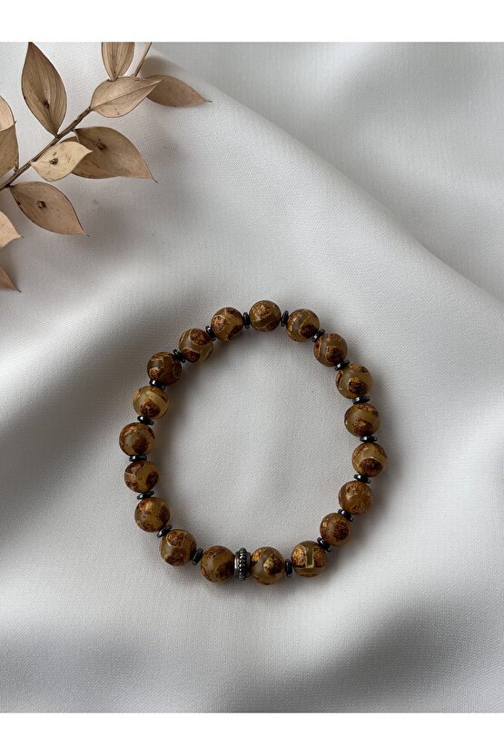 Doğal Agate Taşlı Bileklik