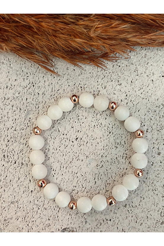 Beyaz Mercan Doğal Taşlı Bileklik