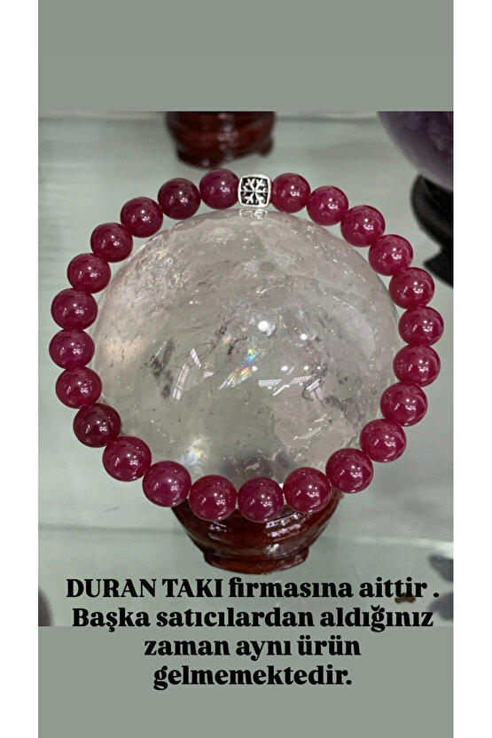 Hakiki Yakut Taşı Gümüş Aparatlı Bileklik