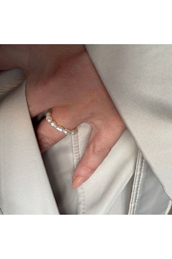 Gerçek Kum İnci Yüzük