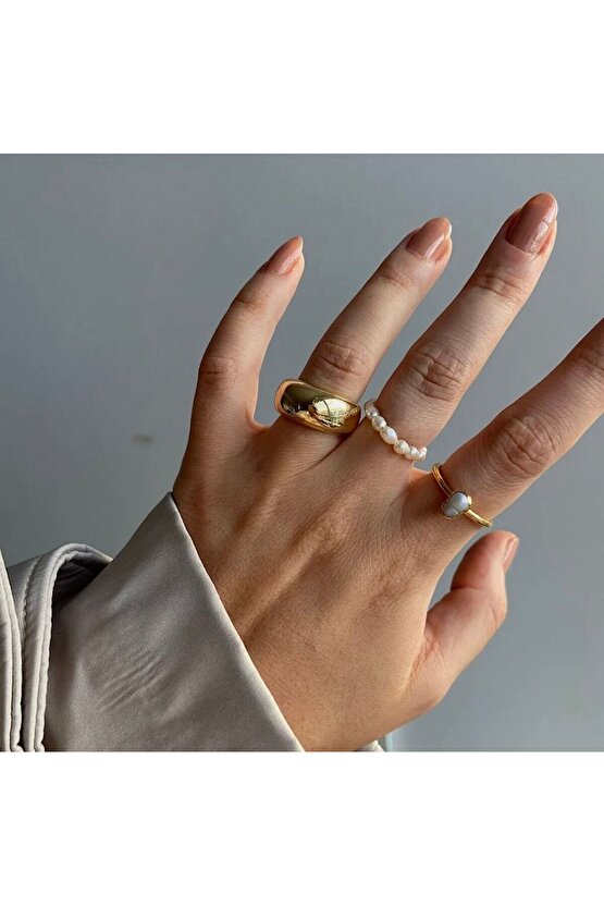 Gerçek Kum İnci Yüzük
