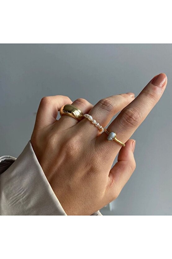 Gerçek Kum İnci Yüzük