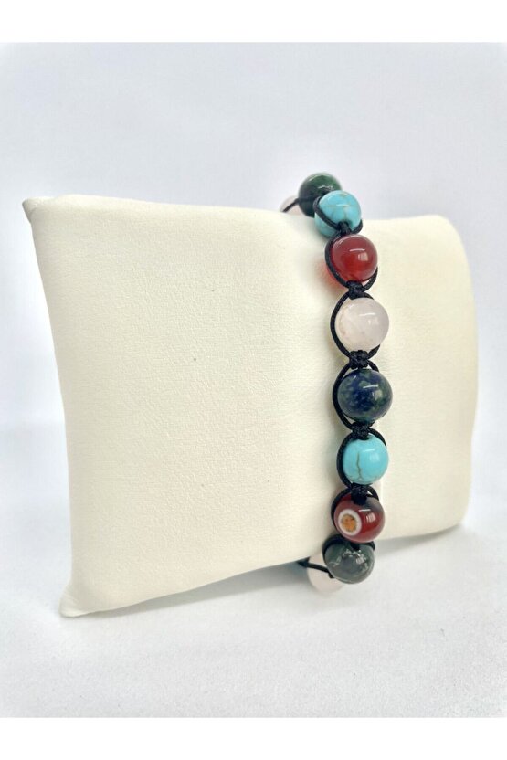 İkizler Burcu Doğaltaş Makrome Bileklik