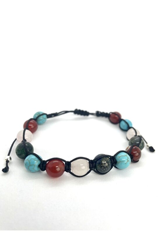 İkizler Burcu Doğaltaş Makrome Bileklik