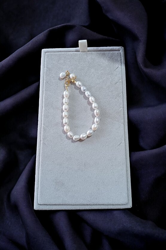 Şifalı Doğal Taş Inci Bileklik Kolye Set %100 Gerçek Inci Çelik Aparat 35 5 Cm