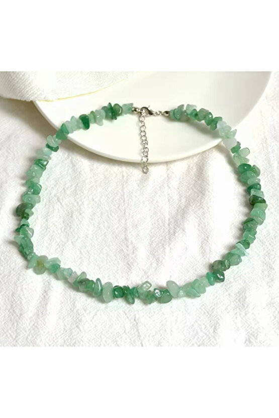 Gerçek Aventurin Doğal Taş Kolye