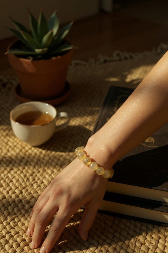 Sitrin Doğaltaş Bileklik 12mm