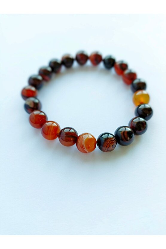 Kızıl Akik Doğaltaş Bileklik 12mm