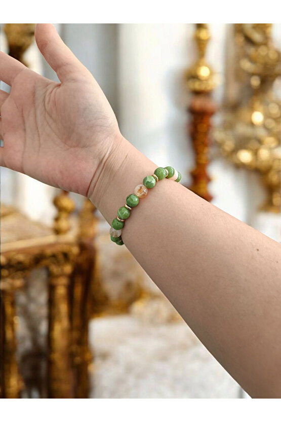 Sitrin Ve Yeşim Taşı (BOLLUK ZİHİNSEL DENGE VE POZİTİF ŞANS) Bileklik