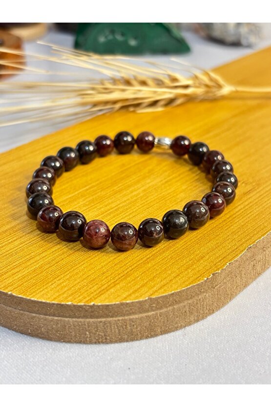 Garnet (LAL) Taşı Bileklik Sertifikalıı Doğal Taş.