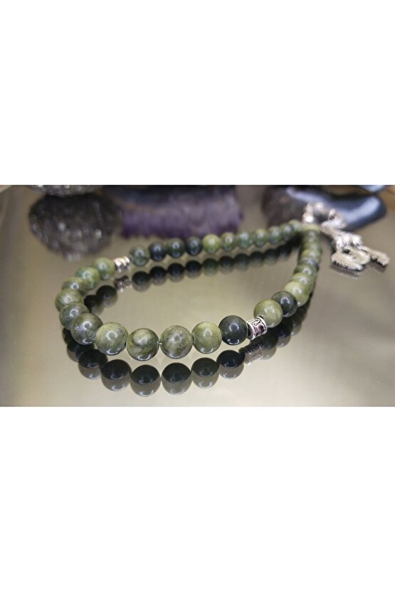 Yeşim Taşı Sertifikalı Tesbih. Uzman Tarafından Onaylanmış Test Edilmiştir