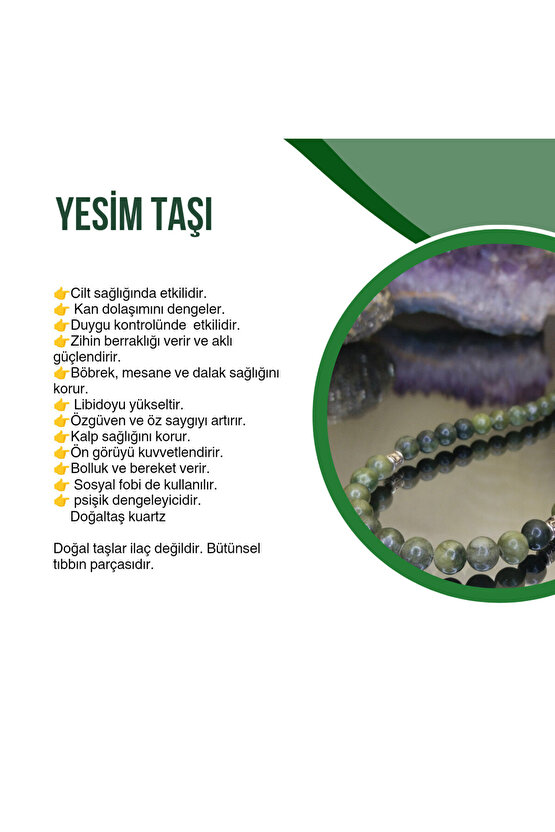 Yeşim Taşı Sertifikalı Tesbih. Uzman Tarafından Onaylanmış Test Edilmiştir